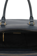 Prada Blue Leather Saffiano Top Handle Bag