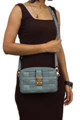 Louis Vuitton Troca Mm Damier Quilted Blue Leather Handbag