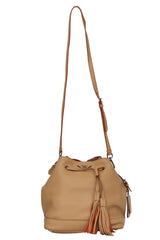 Prada Bolsa Caramel Leather City Calf Bucket Bag