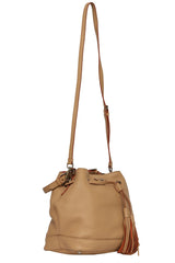 Prada Bolsa Caramel Leather City Calf Bucket Bag