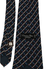 Christian Dior Navy Blue Satin Silk Tie