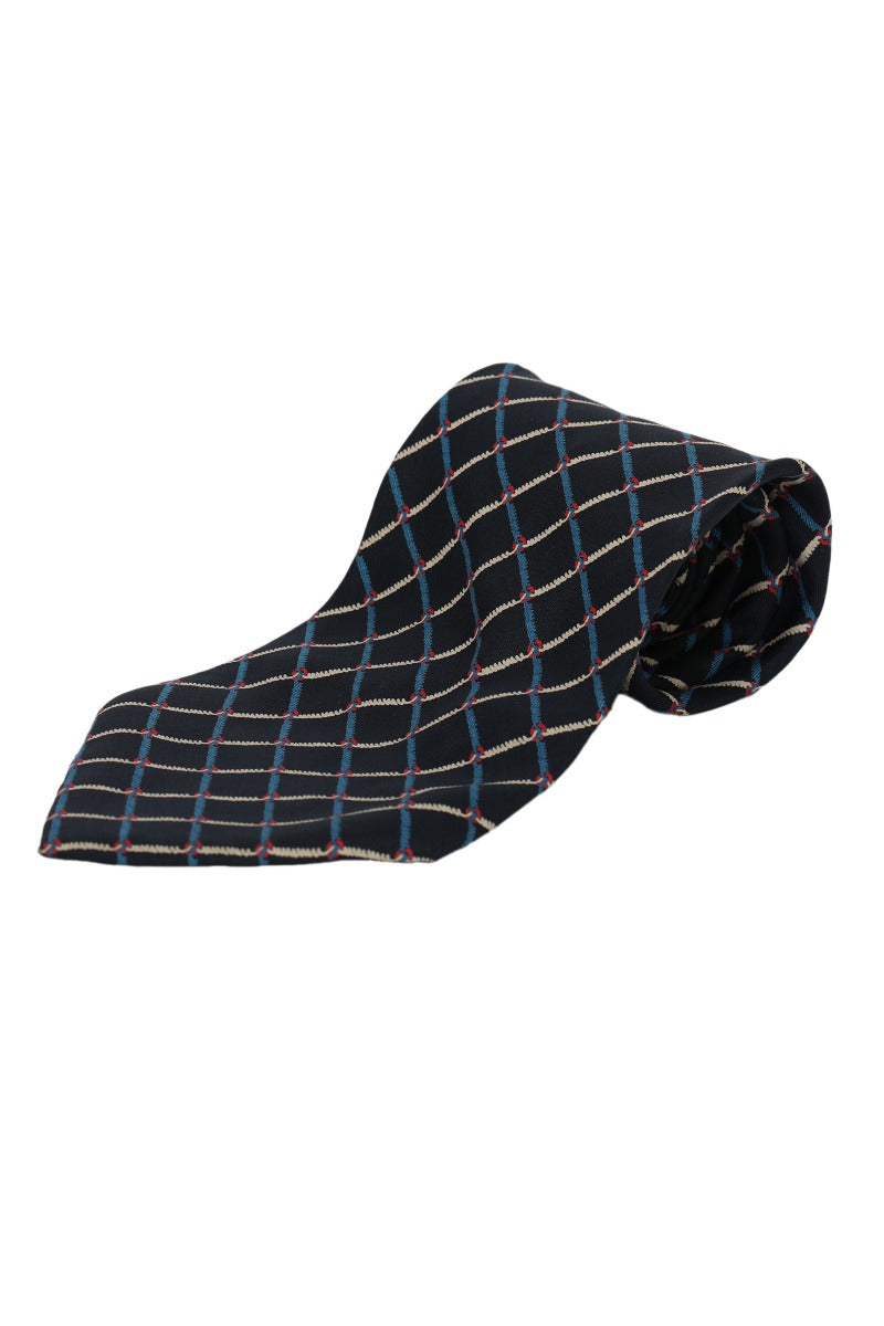 Christian Dior Navy Blue Satin Silk Tie