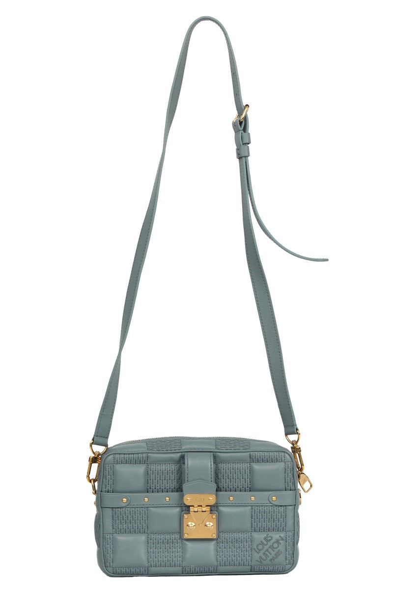 Louis Vuitton Troca Mm Damier Quilted Blue Leather Handbag