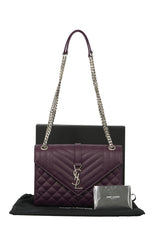 Yves Saint Laurent Violet Envelope Chain Medium Shoulder Bag