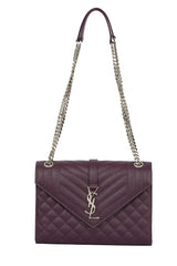 Yves Saint Laurent Violet Envelope Chain Medium Shoulder Bag