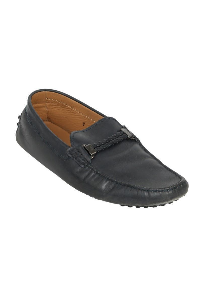 Tod'S Size 9 Blue Braided Loafers