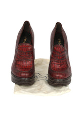 Prada EU 40 Croc Leather Heels