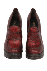 Prada EU 40 Croc Leather Heels