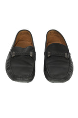 Tod'S Size 9 Black Braided Loafers