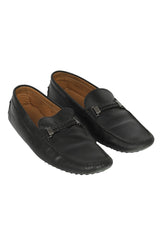 Tod'S Size 9 Black Braided Loafers