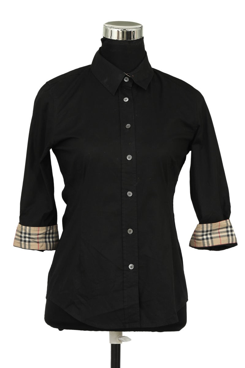 Burberry Size Xs Black Button Down Shirt