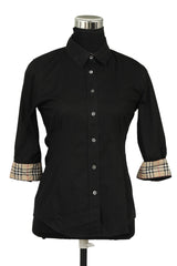 Burberry Size Xs Black Button Down Shirt