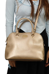 Michael Kors Pale Gold Dome Satchel Bag