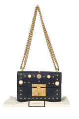 Gucci Navy Blue Studded Padlock Crossbody Bag