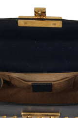 Gucci Navy Blue Studded Padlock Crossbody Bag