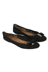 Salvatore Ferragamo Uk 6.5 Bombay Lace Ballet Flats