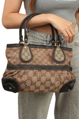 Gucci Vintage Canvas Beige Top Handle Bag