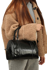 Bottega Veneta Orange Intrecciato Leather Twist Lock Clutch