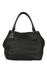 Prada Black Leather Medium Vitello Daino Hobo Bag