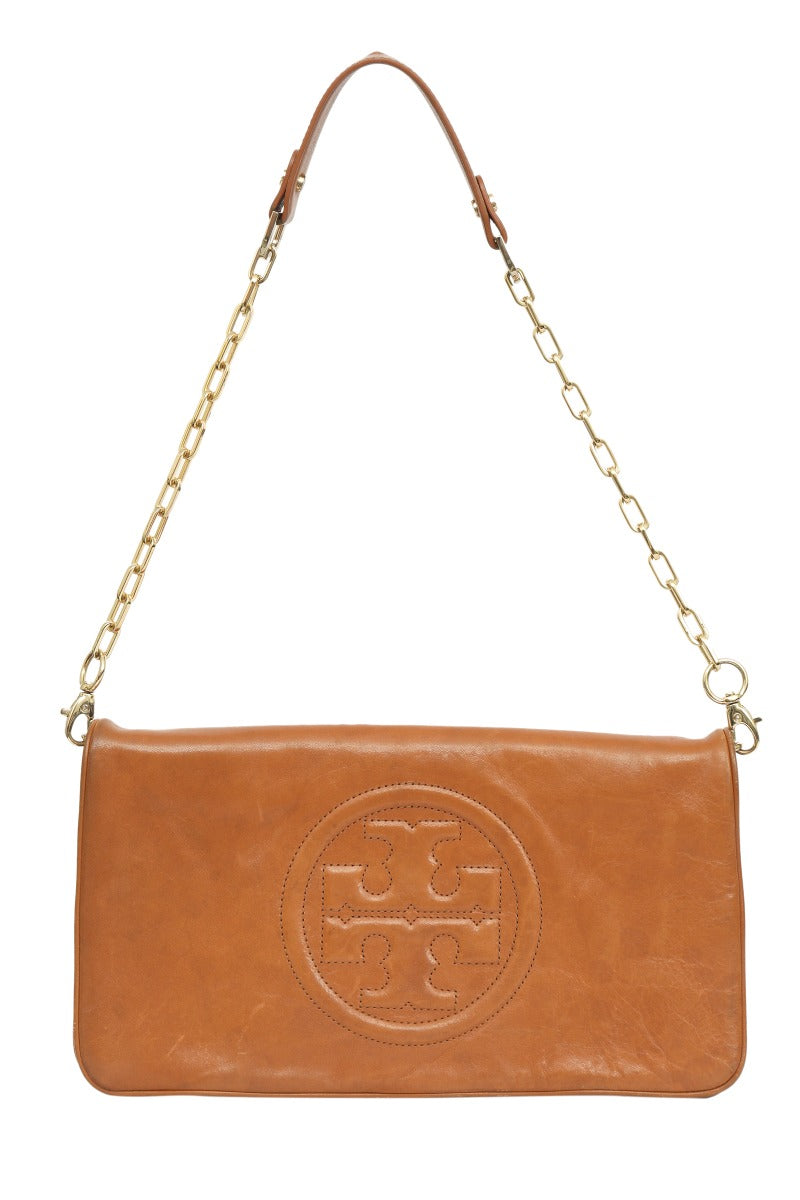 Tory Burch Reva Brown Reva Clutch With Sling Bag