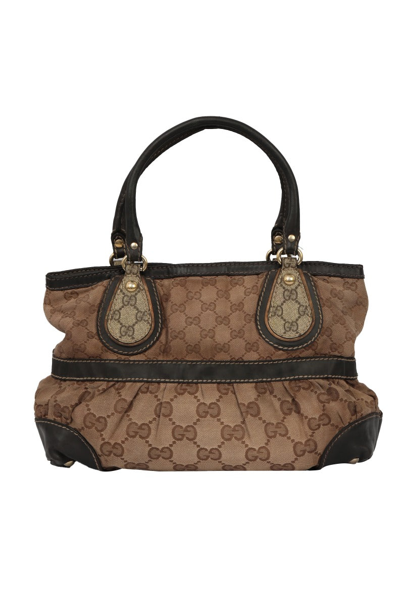 Gucci Vintage Canvas Beige Top Handle Bag