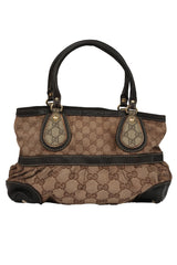 Gucci Vintage Canvas Beige Top Handle Bag