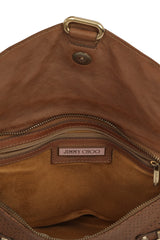 Jimmy Choo Brown Leather Perforated Shoulder Bag