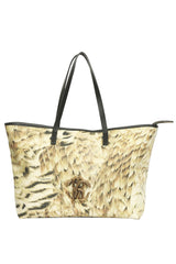 Roberto Cavalli Animal Print Yellow Tote Bag
