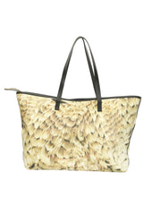Roberto Cavalli Animal Print Yellow Tote Bag