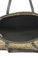 Roberto Cavalli Animal Print Yellow Tote Bag