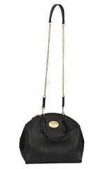 Roberto Cavalli Black Leather Satchel Bag