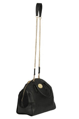 Roberto Cavalli Black Leather Satchel Bag