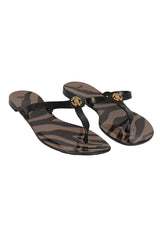 Roberto Cavalli EU 37 Animal Print Pvc Flip Flops