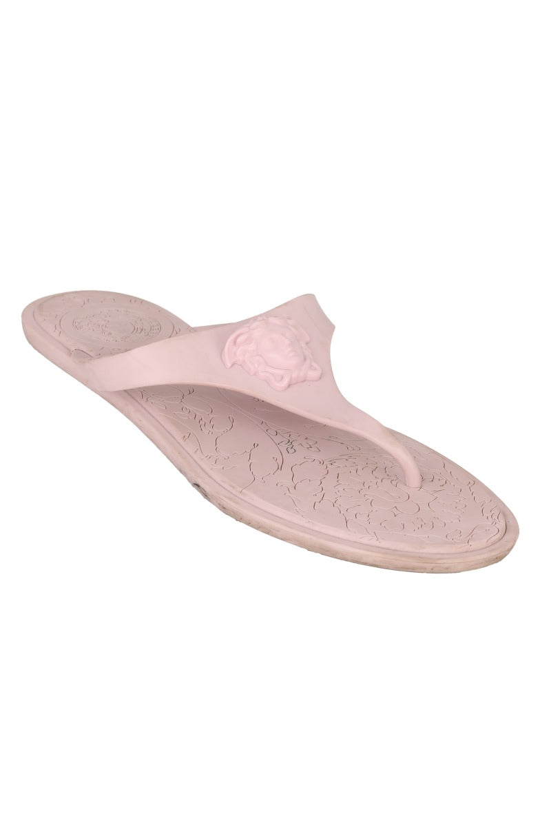 Versace EU 37 Pink Medusa Palazzo Thong Sandal