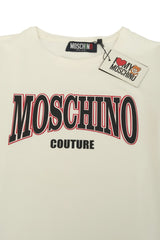 Moschino Couture Size M Graphic Logo White T-Shirt Dress