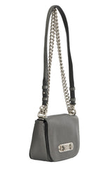 Coach Swagger Glitter Gray Leather Shoulder Bag
