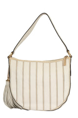 Micheal Kors Natural Applique Stripe Canvas Leather