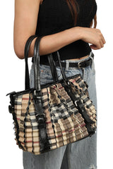 Burberry Nova Check Cartridge Pleat Handbag