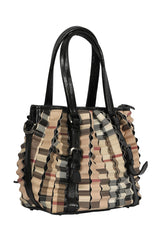 Burberry Nova Check Cartridge Pleat Handbag