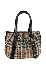 Burberry Nova Check Cartridge Pleat Handbag