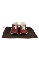 Gucci EU 37.5 Maroon Leather Interlocking Logo Low