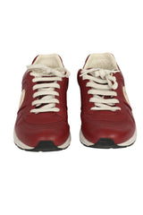 Gucci EU 37.5 Maroon Leather Interlocking Logo Low