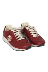 Gucci EU 37.5 Maroon Leather Interlocking Logo Low