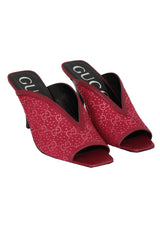 Gucci EU 39 Crystal Embellished Cherry Fabric Heels