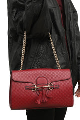 Gucci Guccissima Red Leather Emily Handbag