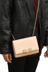 Salvatore Ferragamo Vara Bow Nude Sling Bag