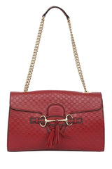 Gucci Guccissima Red Leather Emily Handbag