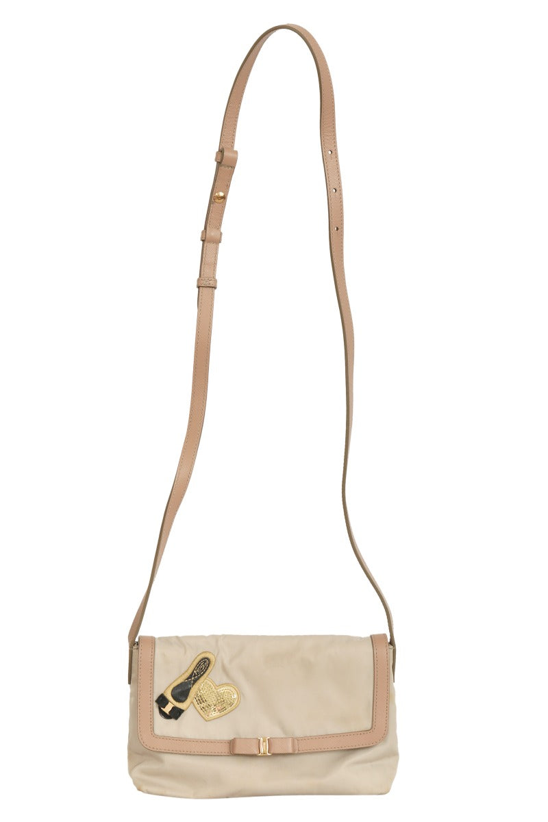 Salvatore Ferragamo Beige Heart Crossbody Bag