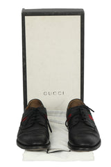 Gucci Size 7 Black Leather Men'S Oxford Brogue Shoes