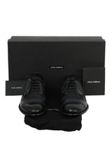 Dolce & Gabanna Size 7 Lace Up Oxford Denim And Black Shoes